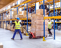 People working in a warehouse