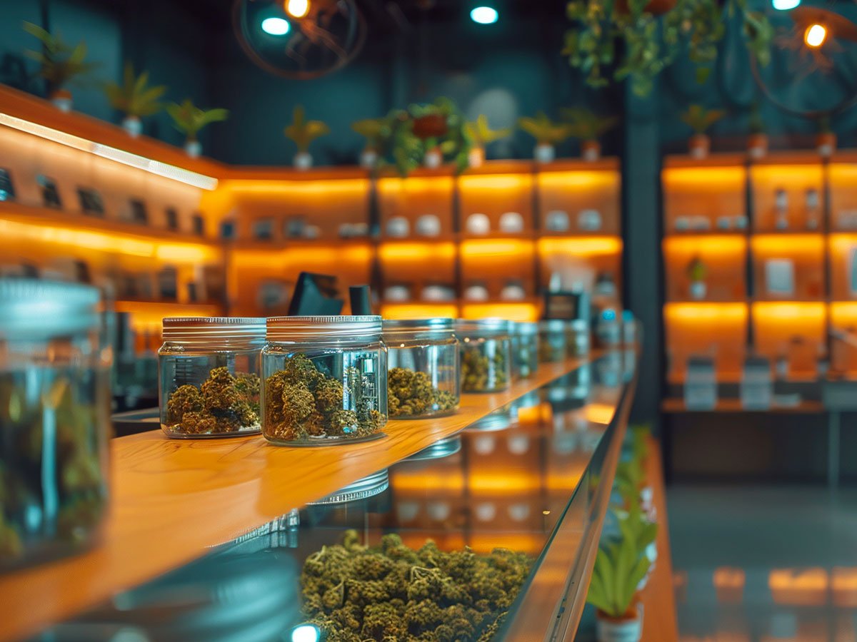 inside of a weed dispensary