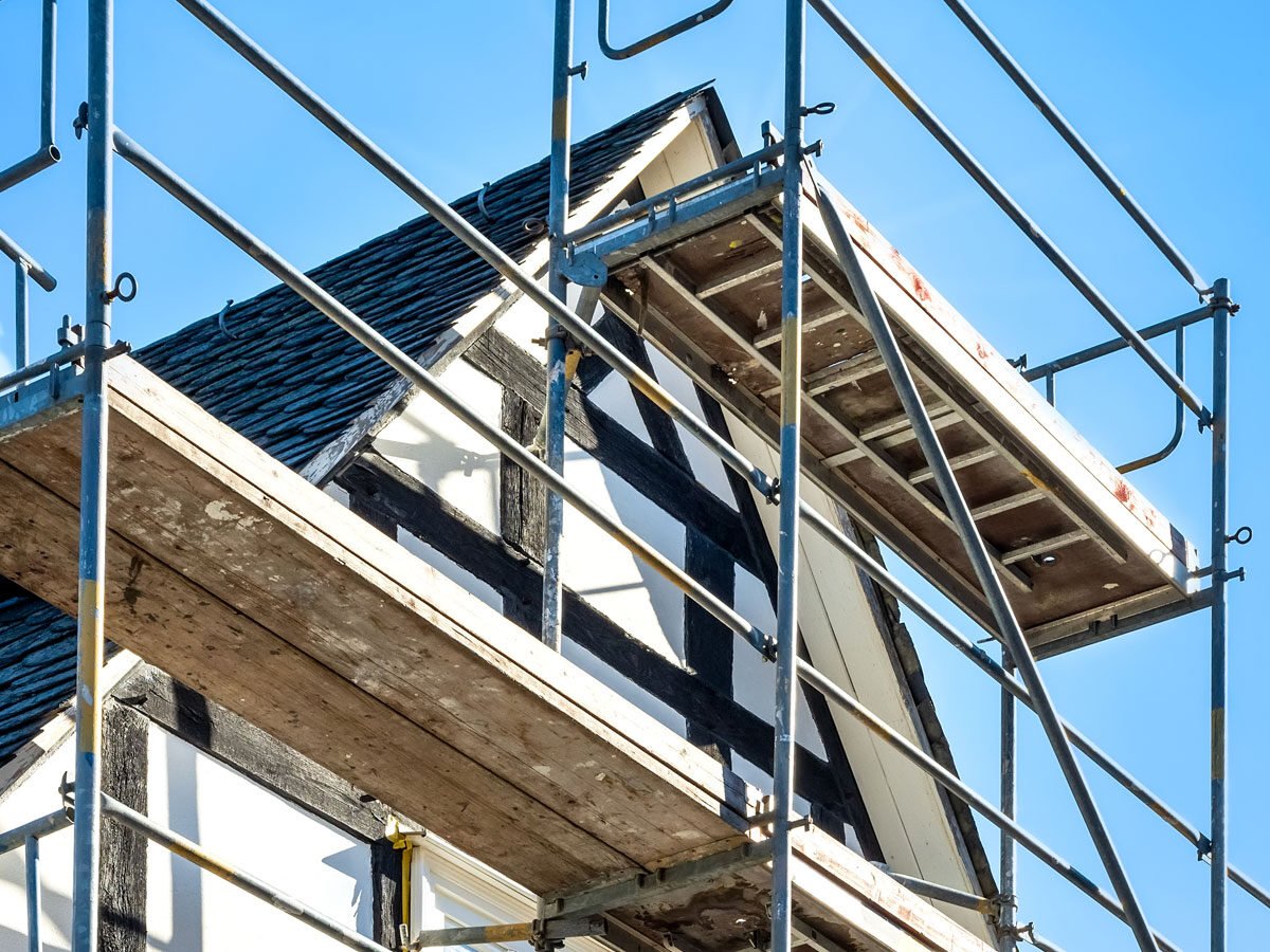 scaffolding around a building